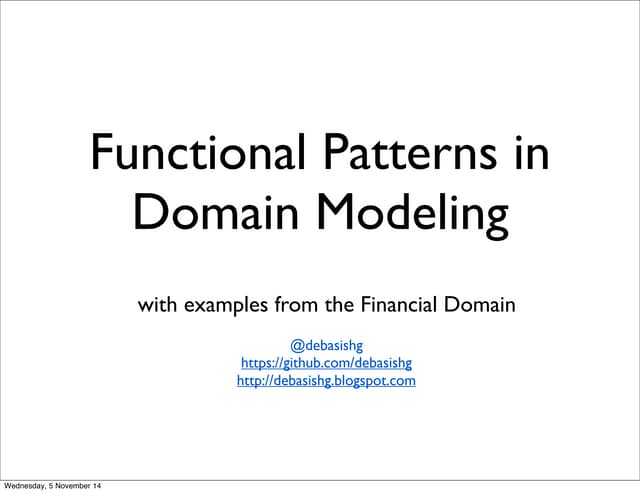 Functional Patterns in Domain Modeling