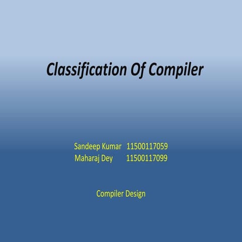 Classification of Compiler