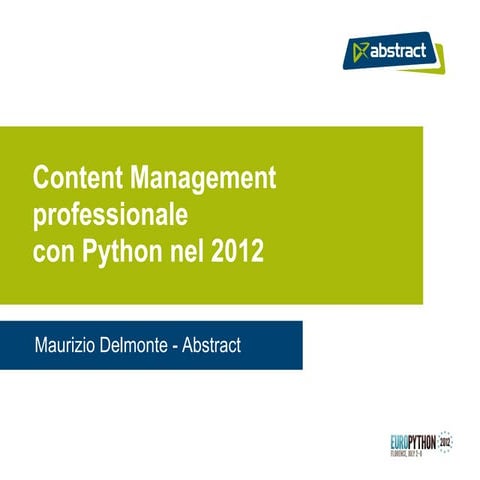 Content Management professionale con Python nel 2012