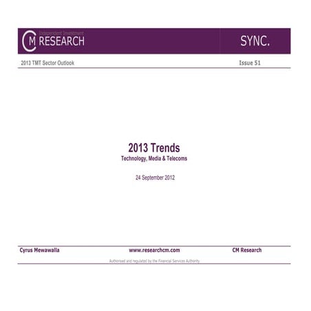 2013 Global Trends in Technology, Media and Telecoms