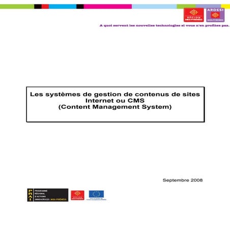 Les systèmes de gestion de contenus des sites Internet ou CMS | PDF