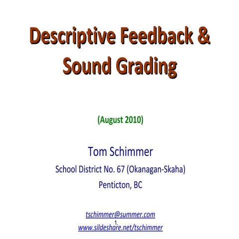 Descriptive Feedback & Sound Grading