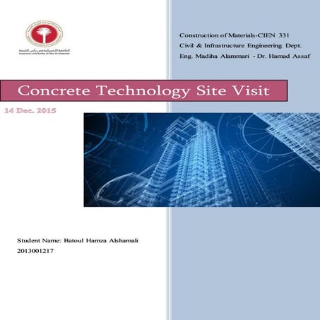 Construction Materials site visit report 