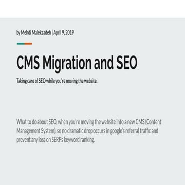 چک لیست و راهنمای کامل مراقبت‌های سئویی برای قبل، بعد و در حین انتقال سی‌اِم‌...