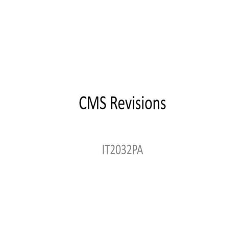 Cms revisions