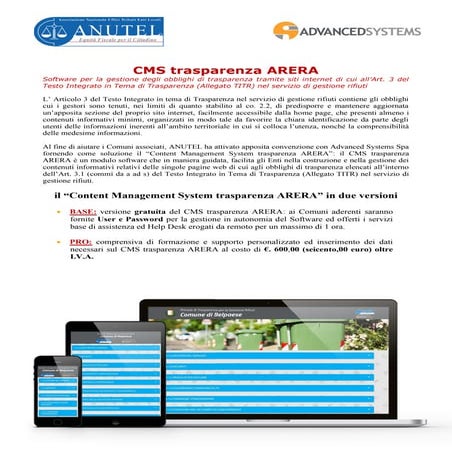 CMS trasparenza ARERA