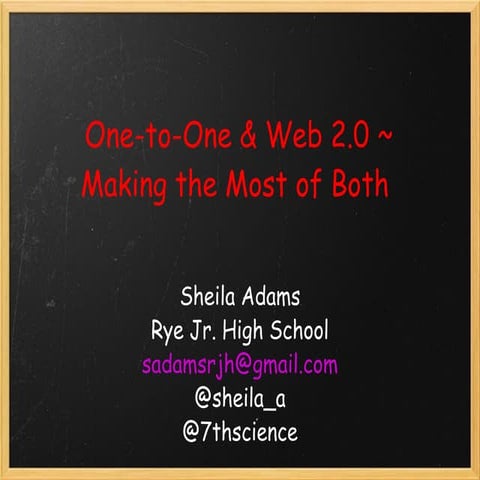 One to One and Web 2.0 - Making the Best of Both