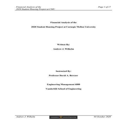 Cmu financial analysis