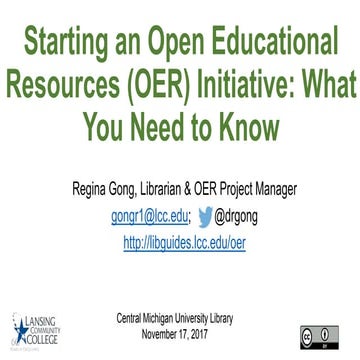 Starting an Open Educational Resources (OER) Initiative: What You Need to Know