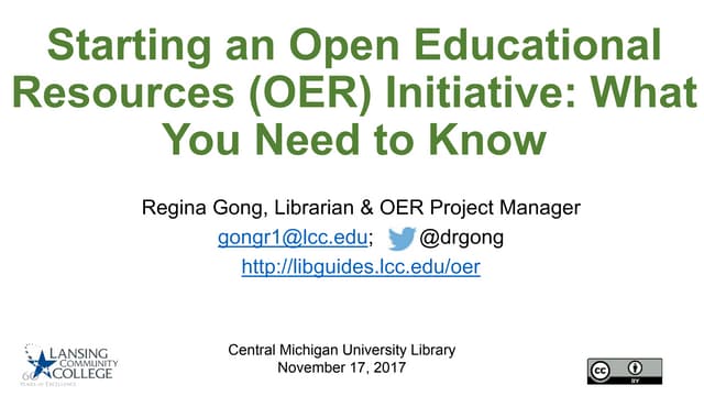 Starting an Open Educational Resources (OER) Initiative: What You Need to Know