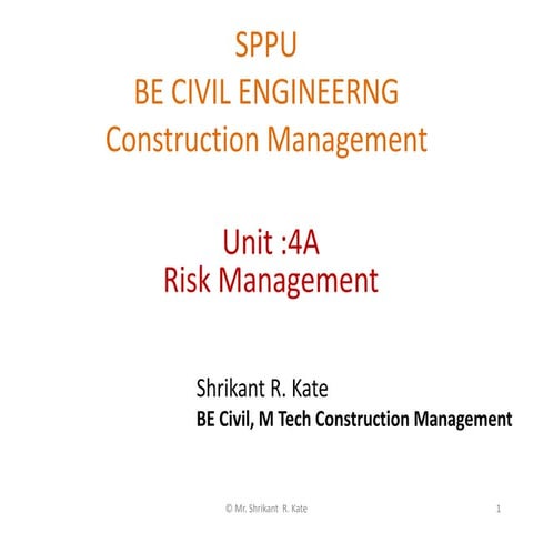Risk Management and Value Engineering _ Unit 4 _ Construction Management _ Fi...