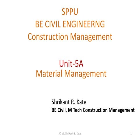 Material Management and Human Resource Management _ Unit 5 _ Construction Man...