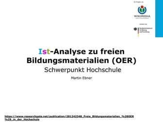 Ist-Analyse zu freien Bildungsmaterialien (OER) mit Schwerpunkt Hochschule