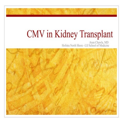 CMV in Organ Transplantation