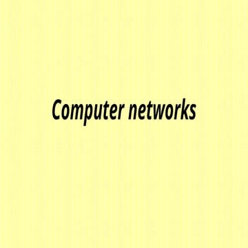 Computer networks BTech 3rd year power point
