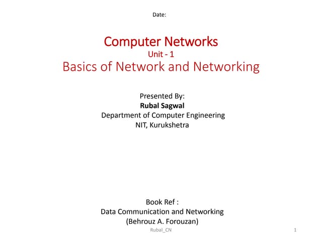 Basics of computer networks
