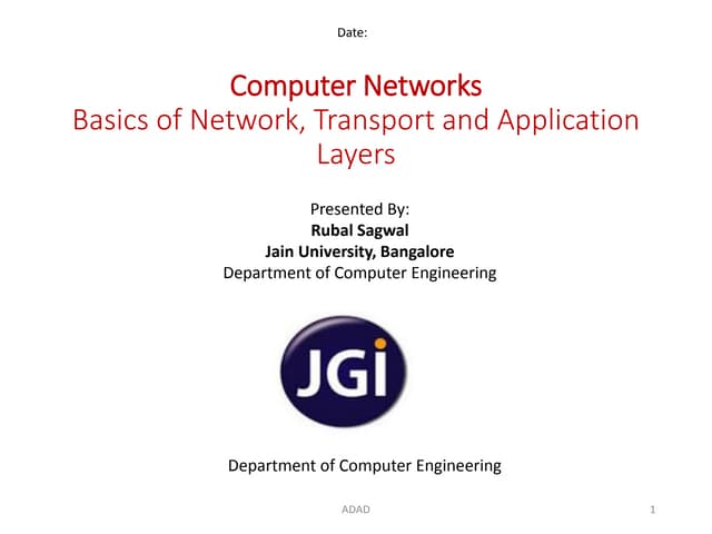 Basics of Network Layer and Transport Layer