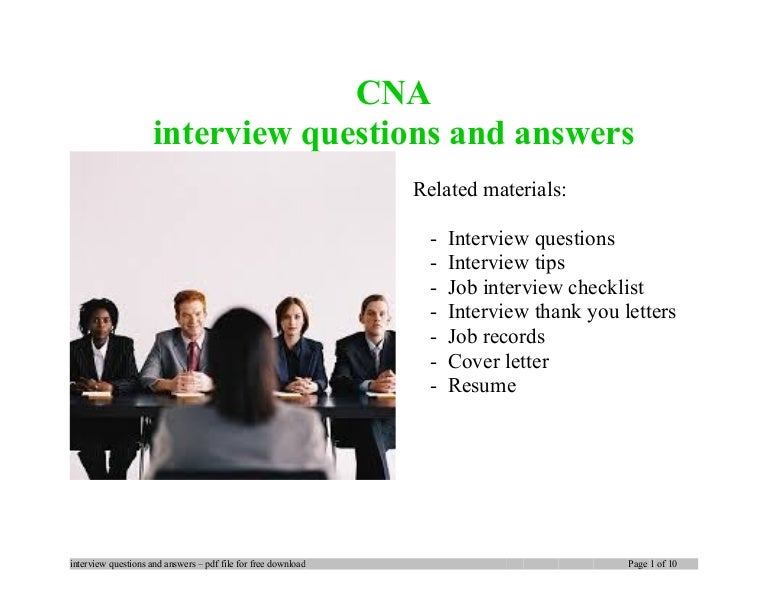 Cna interview questions and answers