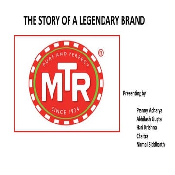 MTR FOODS Ltd History & Details