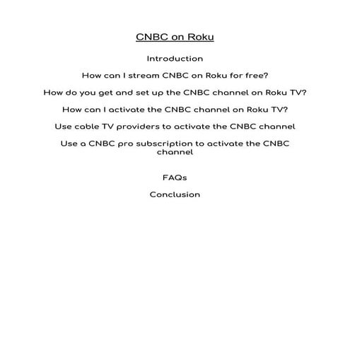 How to Watch and Activate CNBC on ROku in 2024 | DOCX