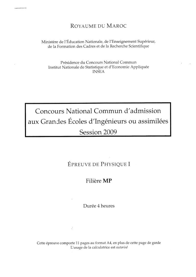 Concours national commun insea