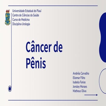AULA SOBRE CÂNCER DE PÊNIS - APROFUNDAMENTO MÉDICO