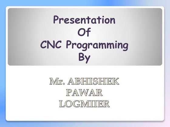 CNC Part programming | PPT