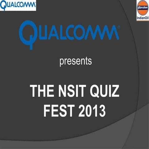 The Comics and Cartoons Quiz- NSIT Quiz Fest 2013