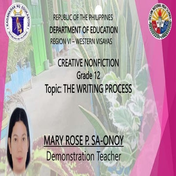 Creative Nonfiction (Senior High School Specialized Subject- Academic Track-T...