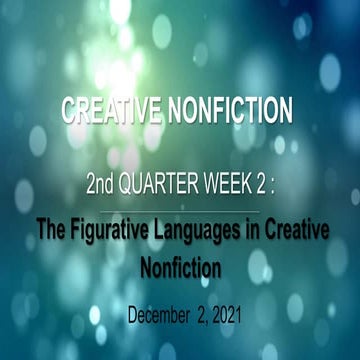 Creative Nonfiction Figure of speech