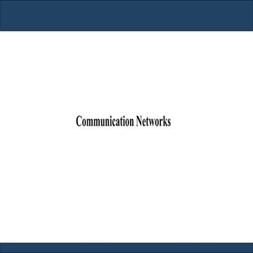 Computer Networks | Communication Networks | PPT