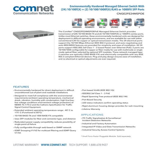 ComNet CNGE2FE24MSPOE Data Sheet