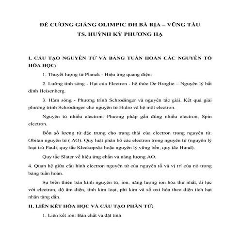 đề Cương giảng olimpic đh bà rịa