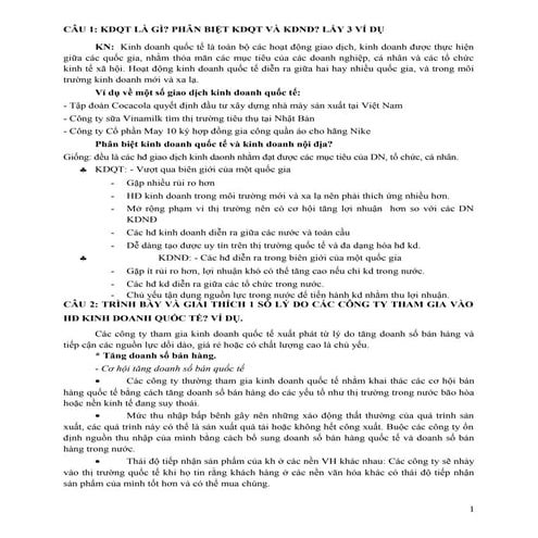 đề Cương kinh doanh quốc tế