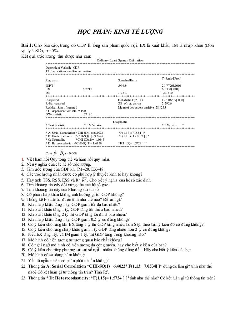 đề Cương kinh tế lượng - SlideShare