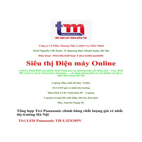 Tivi Panasonic chính hãng 100%  chất lượng giá rẻ nhất thị trường Hà Nội