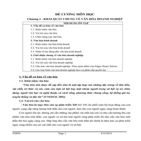 đề Cương vhdn