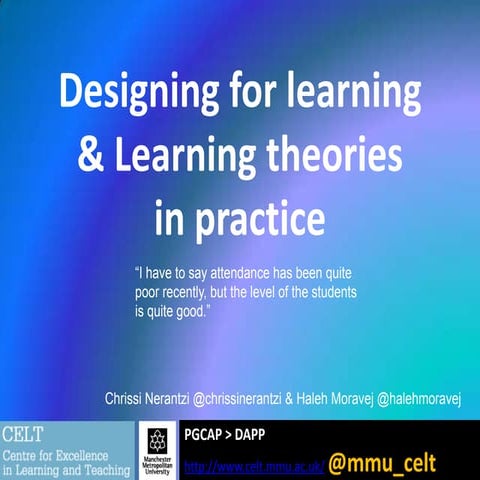 DAPP141 session 3: Designing for Learning & Learning theories in practice