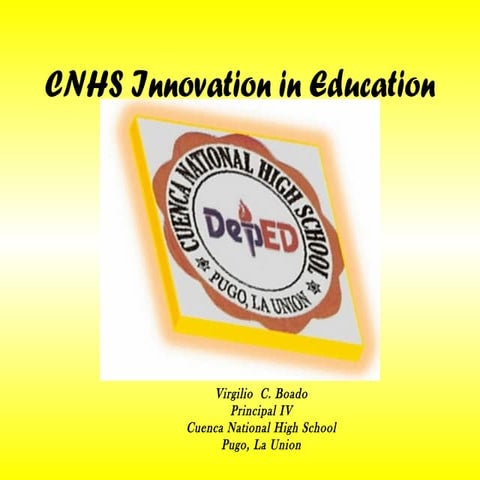 Cnhs innovation in education