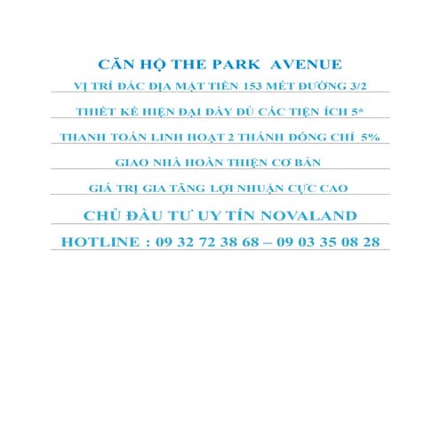 Căn hộ the park avenue