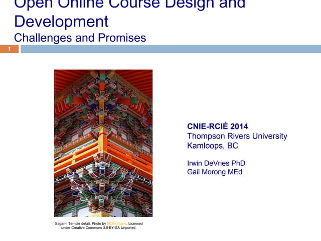 CNIE 2014 Presentation, Kamloops BC - I. Devries & G. Morong