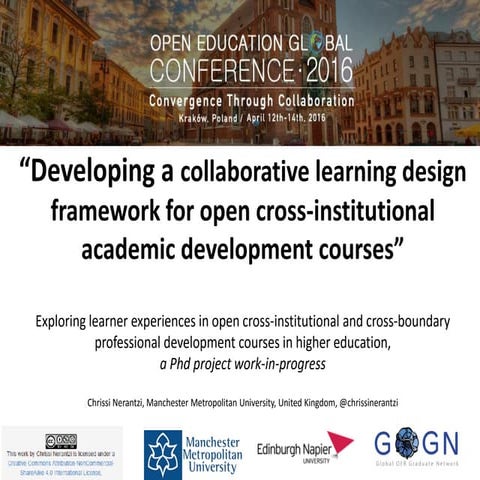 Developing a collaborative learning design framework for open cross-instituti...