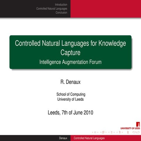 Controlled Natural Languages for Knowledge Capture