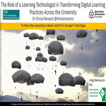 The Role of a Learning Technologist in Transforming Digital Learning Practice...