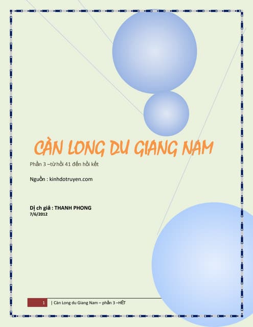 CÀN LONG DU GIANG NAM_ Phần 3 _hồi 41 đến hồi kết