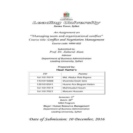 Managing team and organizational conflict