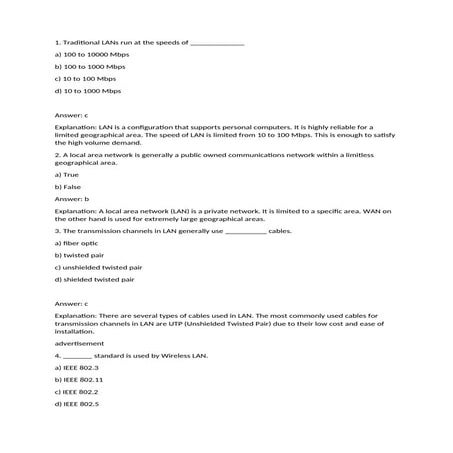 COMPUTER NETWORKS - SHORT NOTES | DOC