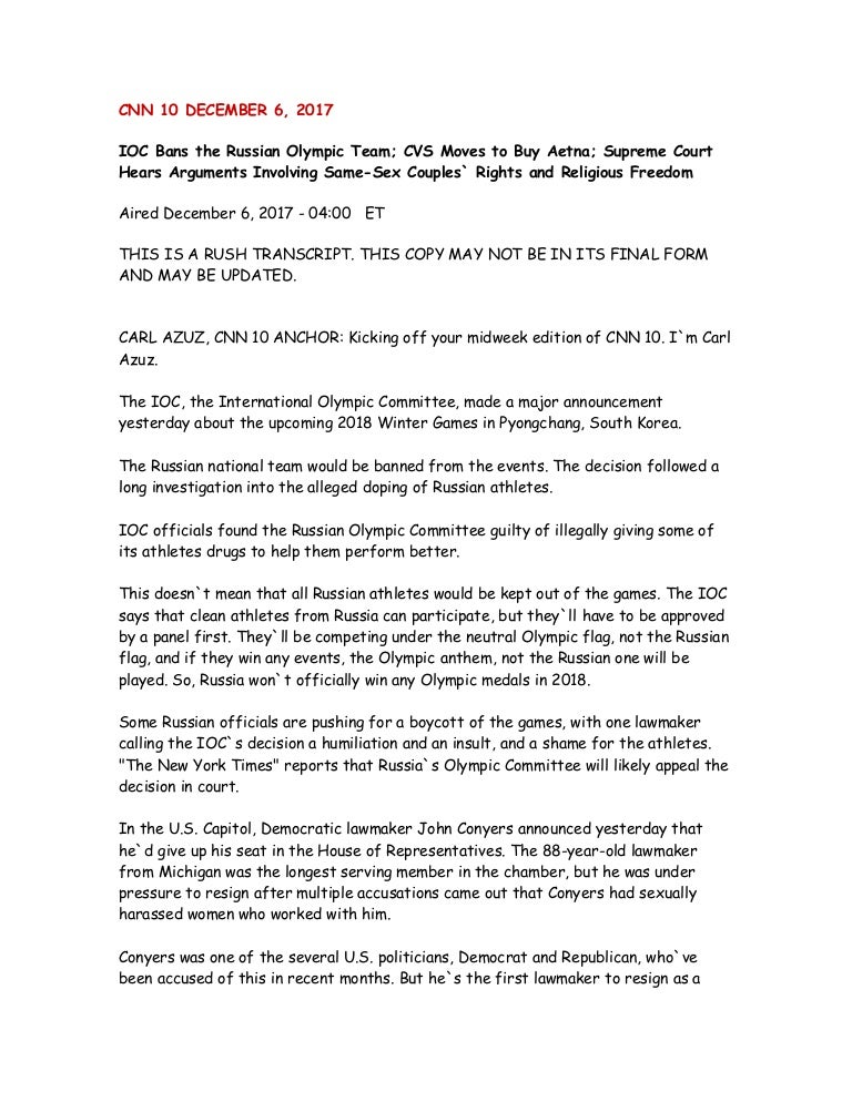 CNN 10 DECEMBER 6, 2017