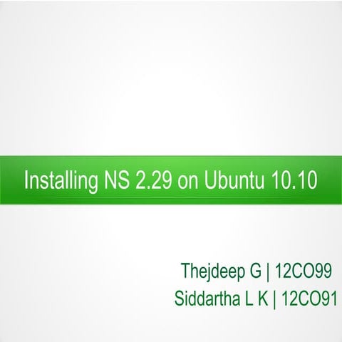 Installing NS2.29 on Ubuntu 10.10