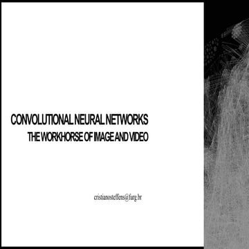 CONVOLUTIONAL NEURAL NETWORKS: The workhorse of image and video